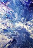 Travail en acrylique pouring,effet de bulles (50cm/70cm)