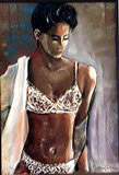 Dentelles blanches au pastel sec (35x45cm)