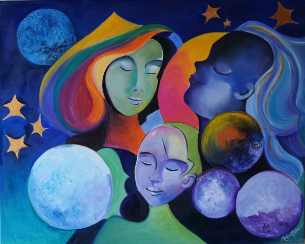 huile reprsentant lerve, la tte dans les toiles