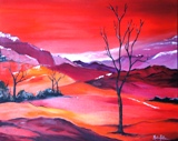 Huile d'un paysage imaginaire de montagne,(taille 25F)