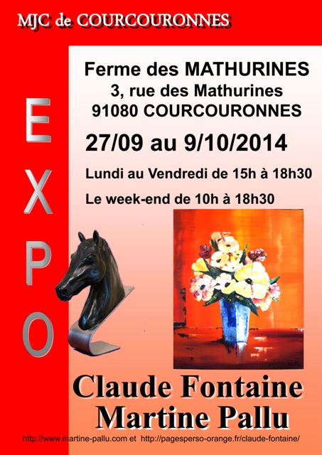 affiche de l'exposition en collaboration avec Claude Fontaine, sculpeur,  Courcouronnes 