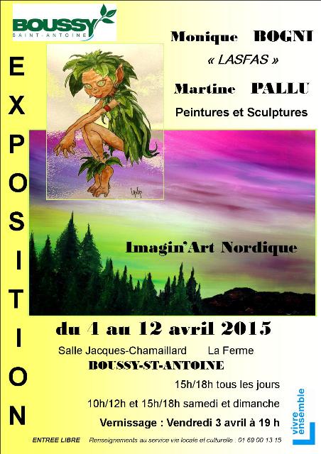 affiche de l'exposition en collaboration avec Monique Bogni,  Boussy-St-Antoine 