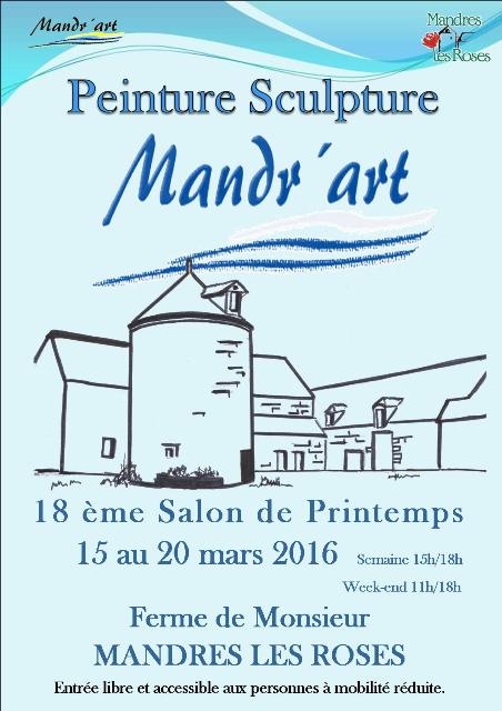 affiche du 18me salon de Printemps de Mandr'Art