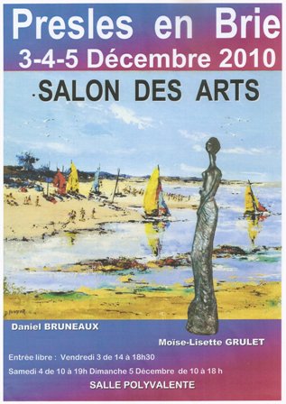 affiche exposition de peintures et sculptures  Presles en Brie